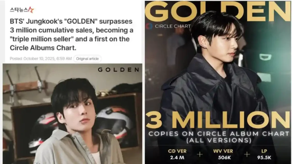 Jungkook GOLDEN Triple Million Seller Historic K-pop Solo Achievement